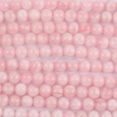 China None Natural Pink Gemstone Beads Madagascar Rose Quartz Rounds For Women Jewelry for sale