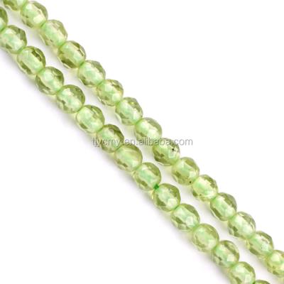 China No Gemstone Beads Small Size Green Peridot Round Jewelry Beads DIY for sale