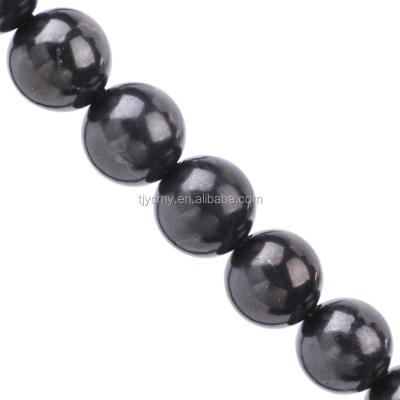 China None Natural Black Russian Shungite 8mm Round Beads For Health Jewelry for sale