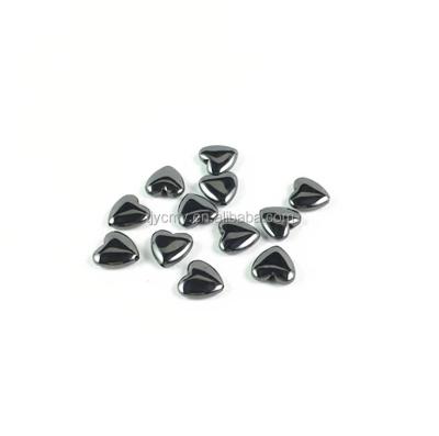 China No Heart Shape Black Hematite Gemstone Loose Beads Accessory For Handmade Jewelry Making for sale