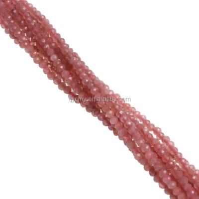 China No Natural Gemstone Argentina Rhodochrosite Faceted Round Beads For Fashion Jewelry for sale