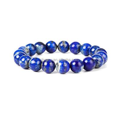 China CLASSIC Blue Afghanistan Nutural Lapis Lazuli 8mm Gemstone Bead Stretch Unisex Bracelet for sale