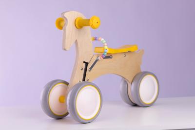 China Bici de la balanza del caballo mecedora del registro del abedul de la rueda del niño 6inch sin base en venta