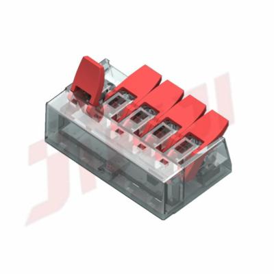 China Power Mini Fast Connectors 221 Press In Connector Spring Splicing Compact Connector Wiring Terminal Block for sale