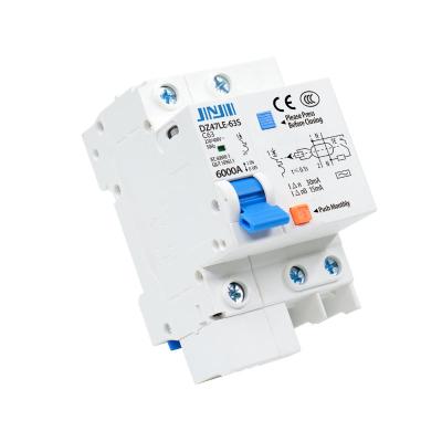 China Plastic Silver DZ47LE Series 230V/400V Residual High Level Copper Current Circuit Breaker RCCB for sale