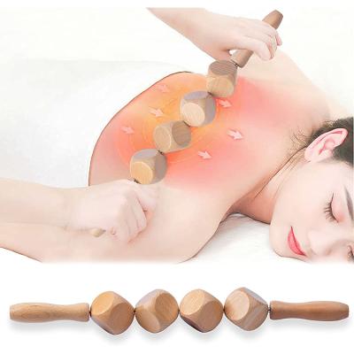 China Eco - Friendly Wooden Massager Tool Hand Held Wooden Roller for sale