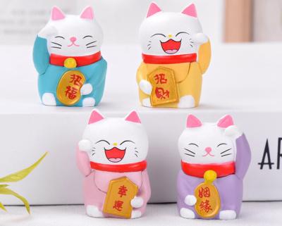 China Resin /plastic room set diy home decor for cow lucky cat chinese new year decoration 2021 for sale