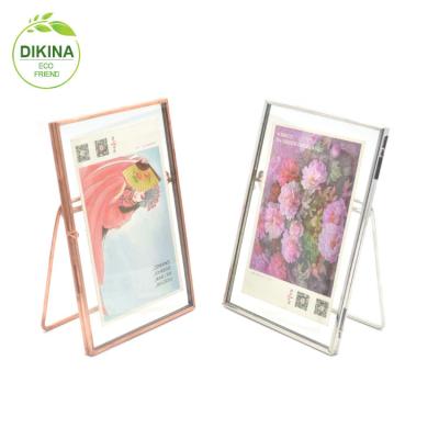 China Custom Rectangle Glass Square Triangle Hexagon Shape Hanging On Walls Gold Glass Photo Frame for sale