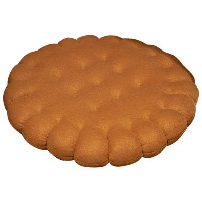 China Anti-pilling Nordic style simulation biscuit plush cushion tatami mat futon solid color round square style minimalist style for sale