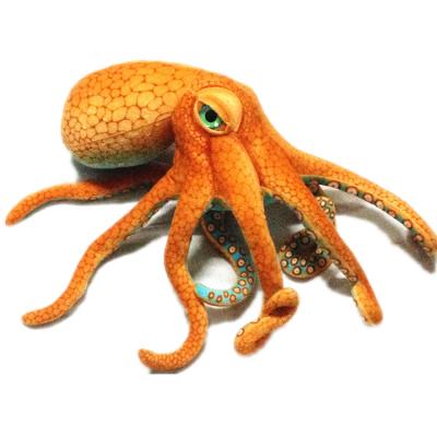 China Marine Animals Soft Plush Giant Stuffed Realistic Octopus Orange Stuffed Toy (31Inch) for sale