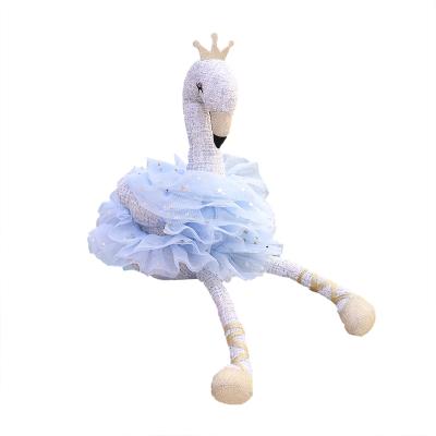 China Cute Adorable Pink Crown and Gold Ballet Stuffed Plush Grace Swan Princess Plush Toy Swan Swan Stuffed Wearing Dresses for sale