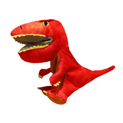 China Cute Soft Cartoon Toy Dinosaur Hand Puppet Stuffed Plush Toy Birthday Gift For Children 14inch for sale