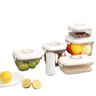 China Freshness Preservation AS Biodegradable Airtight Food Storage Container Set With Automatic Vacuum Compressor For Food Fresh Preservation for sale