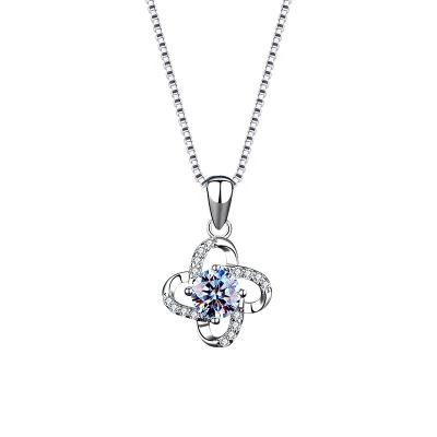 China New Trend s 925 Sterling Silver High Quality One Claw Four Diamond Pendant Fashionable Imitation Clover Necklace Carat Diamond Soft for sale