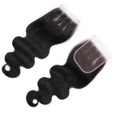 China Wholesale Body Wave Swiss Lace Pre Plucked 4x4 Closure Remy Hair Body Wave Closure For Hair Shop for sale