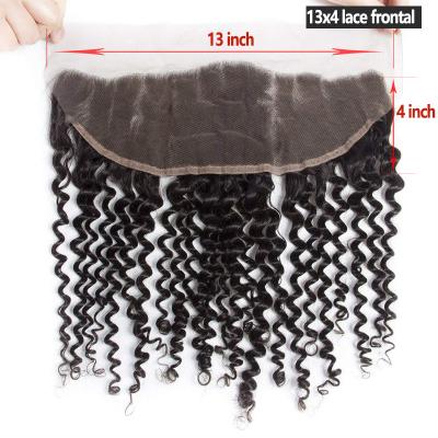 China Comfy Swiss Lace Frontal Raw Indian Human Hair 13x4 Deep Raw Unprocessed Grade 10a Remy Curly Headband for sale