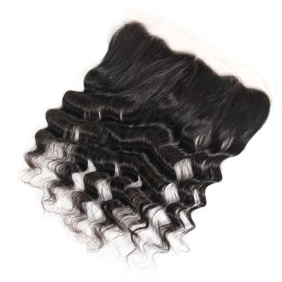 China New Arrival Frontal Hair Deep Loose 13x4 Lace Closure Thin Deep Loose Mongolian Remy Hair For Black Woman for sale