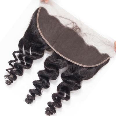 China Cuticle Aligned.No Gray Retail hd transparent pre plucked 13x4 to lace frontal loose wave hair band good quality for sale