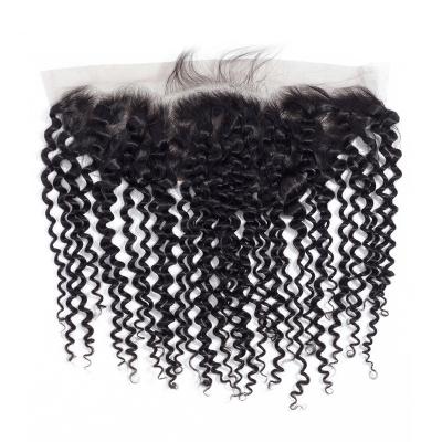 China Curly Supply Hair Extensions Kit Cuticle Aligned Raw Virgin Curly Hair 13x4 Transparent Lace Headband for sale