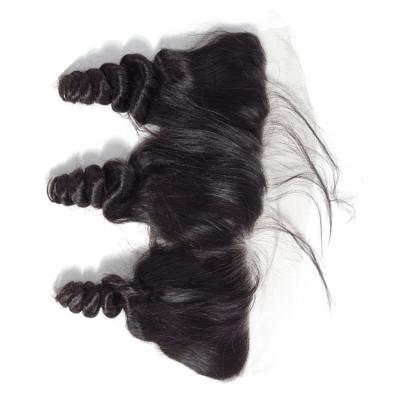 China Indian Raw Loose Wave Virgin Hair Vendor , 13X4 Mink Sheer Loose Wave Headband Simple Lace Vendor Hair for sale