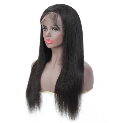 China Straight Pre Plucked Lace Closure 4x4 Inch Natural Hairline Brazilian Silk Lace Front Wig Transparent Swiss Pre Plucked Wigs for sale