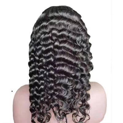 China Brazilian Deep Wave Virgin Human Hair Wigs Lace No Glue Headband Wig Deep Wave Hair for sale