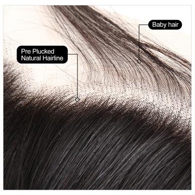 China Cuticle Aligned Human Hair Virgin Raw Hairpiece Distributor Cuticle Free Tangle Aligned 12' Body Wave Frontal 13X4 Lace Transparent Swiss Headband for sale