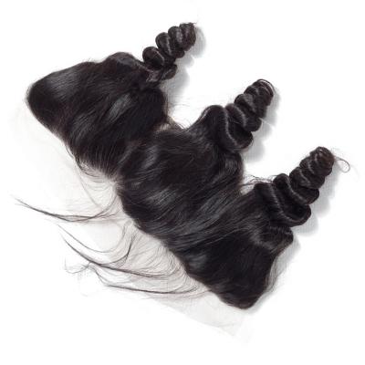 China Cheap loose wave 13x4 13x6 hd lace up headband 100% real virgin hair headband pre plucked loose wave for sale