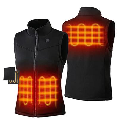 China Anti-wrinkle winter vest heated battery heated vest for men with 3 heated zones for sale