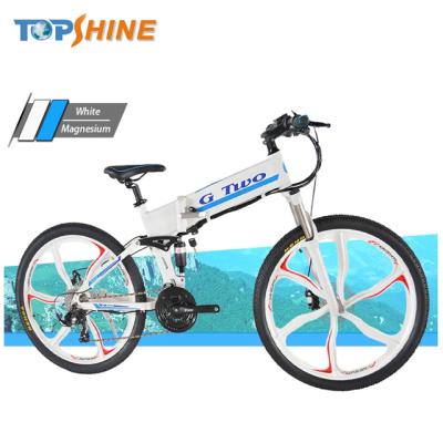 China Aluminum Alloy GPS BT MP3 Player Computer Folding Mountain E Bike with 350W Brushless Motor 21 Speeds for sale