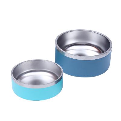 China Wholesale Sustainable Large Insulated Dog Bowl Stainless Steel Pet Bowls Food Feeder Powder Coat Metal Thermal Bowls For Dog With Logo for sale