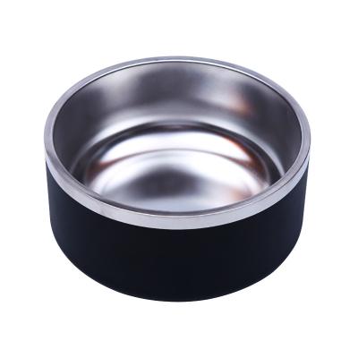 China Sustainable Pattern Dog Bowl Stainless Steel Pet Food Bowl Custom Powder Coated Insulated Dog Feeding Bowl With Color Box for sale