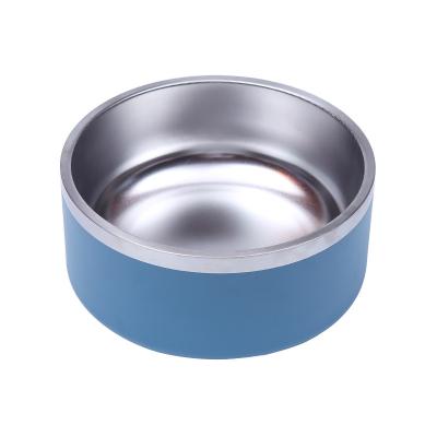 China Sustainable 32oz 64oz Customized Logo Stainless Steel Dog Bowl Non Skid Pet Dish Powder Coated Cat Bowl for sale