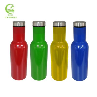 China PORTABLE 500ml Double Wall Vacuum Insulated Stainless Steel Water Bottle With Customer Logo Red Wine Bottle 18/8 for sale