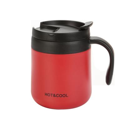 China Wholesale 12/17oz Vacuum Insulation Double Wall 18/8 Stainless Steel PORTABLE Coffee Mug With Handle for sale