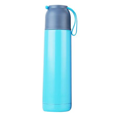 China New Creative PORTABLE 350ml 500ml Wall 18/8 Stainless Steel Vacuum Flask Bullet Style With Silicone Ring Lid for sale