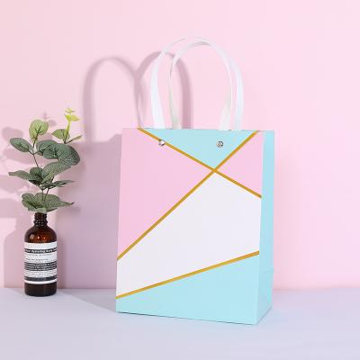 China Handmade Luxury Printed Luxury Gift Paper Shopping Bag Design Loog Gift Bag Free Custom Printed Pink Shopping Bags for sale