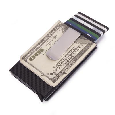 China Wholesaler NATIONAL Minimalist Leather And Aluminum Holder Credit Card Wallet RFID Wallet With Metal Money Clip for sale