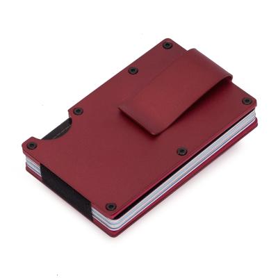 China NATIONAL High Quality Metal RFID Blocking Credit Card Holder OEM Supplier Slim Aluminum Unisex Card Case Wallet With Money Clip for sale