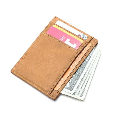 China Vintage New Design Card Wallet Factory Genuine Leather Credit Card Holder For Men for sale