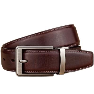 China Hot Selling Pure Leather Fashion Men Cowhide Leather Belt Buckle Amazone Pin Buckle Belt Adjustable Luxury Factory ALLOY for sale