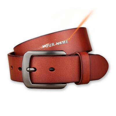 China Classic Vintage Design Mens Genuine Leather Pin Buckle Belt Manufacturer Luxury Casual Belt Cowhide Drop Shipping for sale