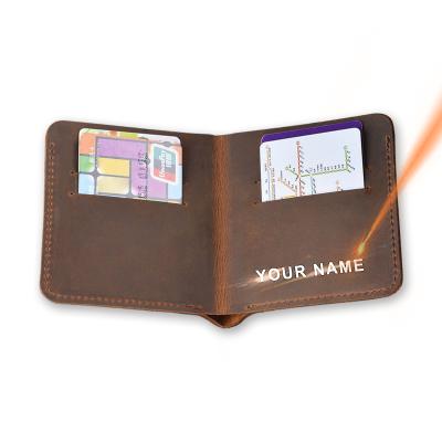 China Free Shipping Designer 100% Cow Leather Mens Custom Cowhide Leather Wallet 2021 Minimalist Slim Bifold Wallet Credit Card Holder for sale