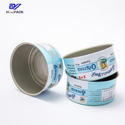 中国 D65X34mm Beef Can 50 Gram Round Tin Packaging With Antique Printing 販売のため