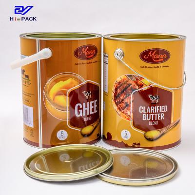 China Metal 5 Liter Bucket With Lid 17.5cm Dia 5 Litre Paint Bucket en venta