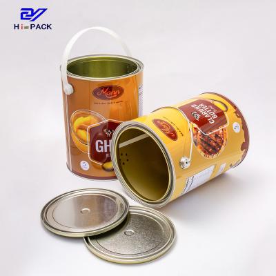 China 20L Food Grade 5 Gallon Tinplate Bucket With Handle Paint 28cm Dia Tinplate Pail for sale