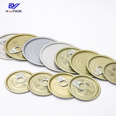 中国 Size 307 Metal Easy Open Lid Packaging Silver Gold Tin Can Lid 販売のため