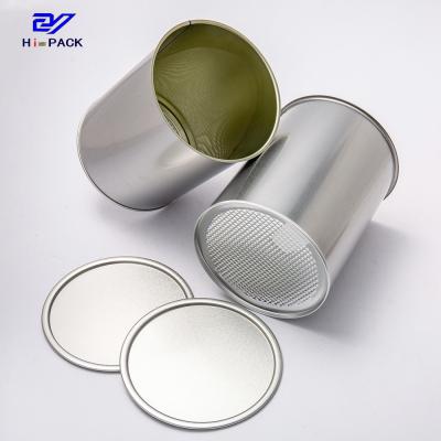 China 800gsm 1000gsm Tall Tin Cans Tall SGS Round Tin Containers With Plastic Cap Te koop