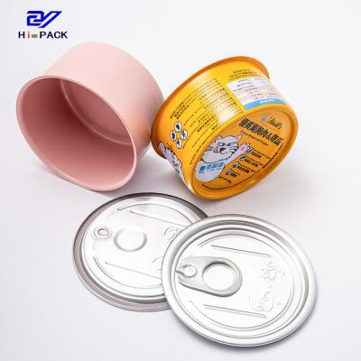 China 80g Food Grade Beef Can Tuna Food Packaging Tin Cans Blue Pink for sale