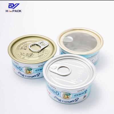 China Two Piece Beef Can 50g 80g 100g Round Metal Tin Can For Food Packaging en venta